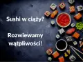Sushi w ciąży? Rozwiewamy wątpliwości! Na zdjęciu różnorodne sushi, sos sojowy, wasabi i marynowany imbir.