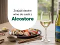 Idealne wino do sushi czeka! Zobacz, jakie wino do sushi poleca Alcostore, obok świeżego sushi i kieliszka białego wina.
