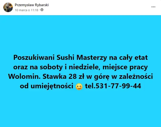 Ile zarabia Sushi Master w Polsce? Widełki i czynniki
