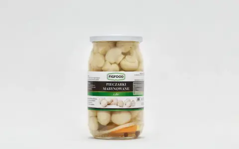Słoik pieczarek marynowanych marki Figfood.