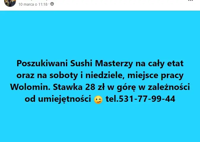 Ile zarabia Sushi Master w Polsce? Widełki i czynniki