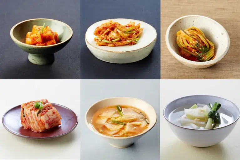 Różne rodzaje kimchi